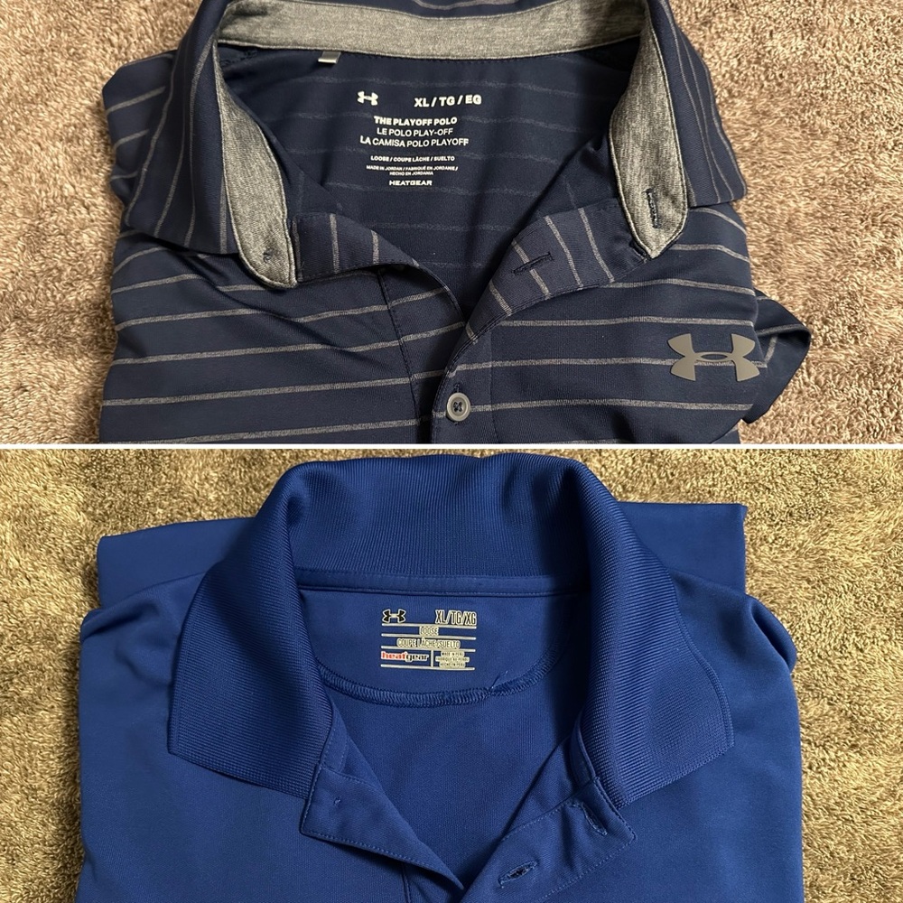 2 Men’s Under Armour Polo Shirts